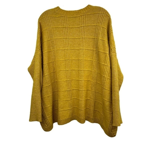cabi Golden Yellow Oversized Long Sleeve Split Side Round Neck Sweater, Small - Picture 9 of 14